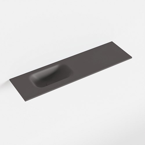 EDEN Dark Grey solid surface inleg wastafel voor toiletmeubel 80cm. Positie wasbak links
