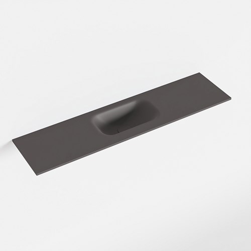 EDEN Dark Grey solid surface inleg wastafel voor toiletmeubel 90cm. Positie wasbak midden