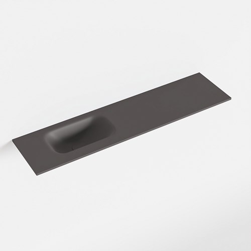 EDEN Dark Grey solid surface inleg wastafel voor toiletmeubel 90cm. Positie wasbak links