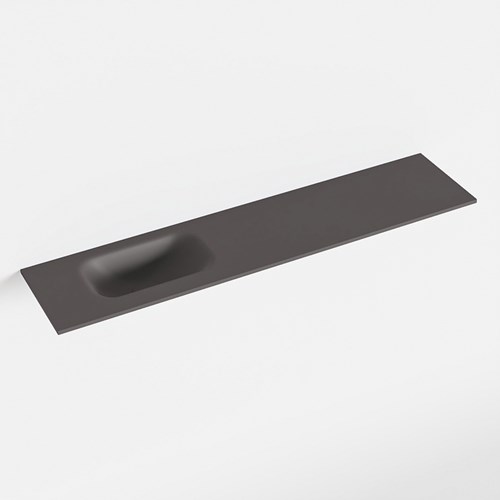 EDEN Dark Grey solid surface inleg wastafel voor toiletmeubel 100cm. Positie wasbak links