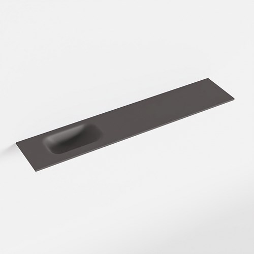EDEN Dark Grey solid surface inleg wastafel voor toiletmeubel 110cm. Positie wasbak links