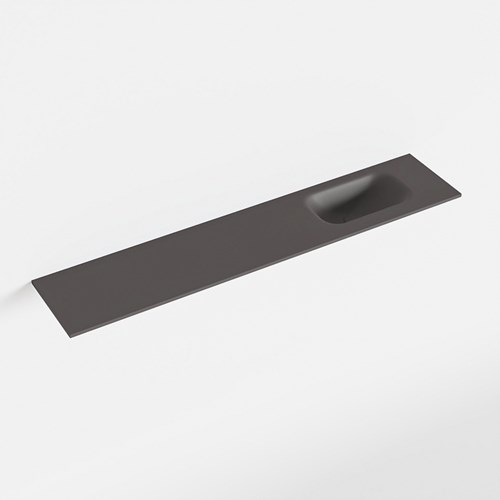 EDEN Dark Grey solid surface inleg wastafel voor toiletmeubel 110cm. Positie wasbak rechts