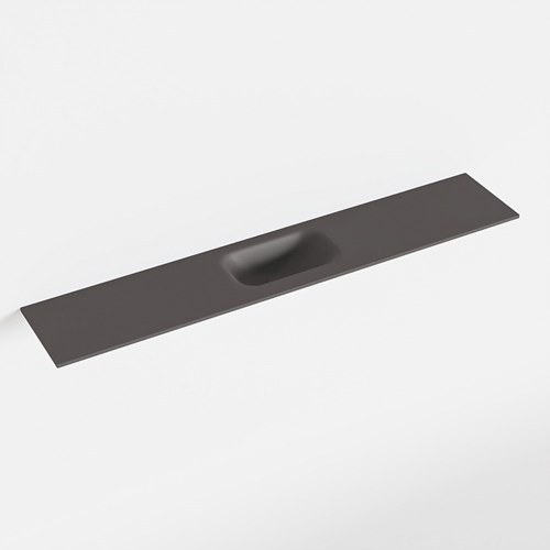 EDEN Dark Grey solid surface inleg wastafel voor toiletmeubel 120cm. Positie wasbak midden