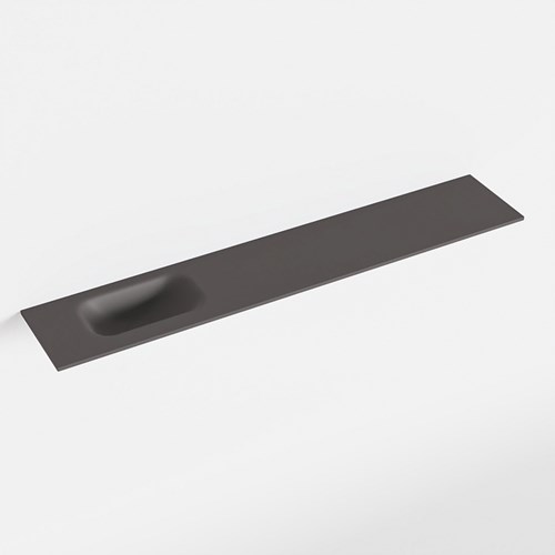 EDEN Dark Grey solid surface inleg wastafel voor toiletmeubel 120cm. Positie wasbak links