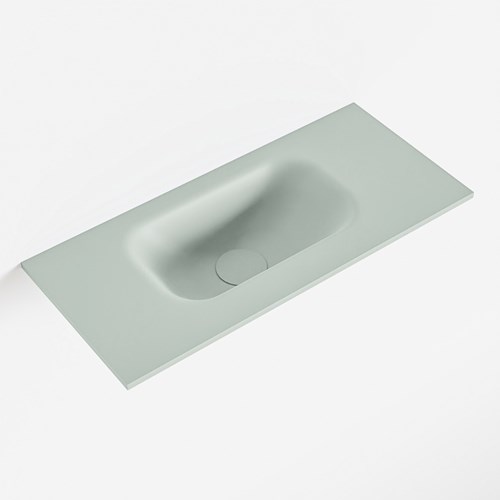 EDEN Greey solid surface inleg wastafel voor toiletmeubel 50cm. Positie wasbak links