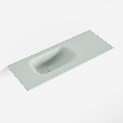 EDEN Greey solid surface inleg wastafel voor toiletmeubel 60cm. Positie wasbak links