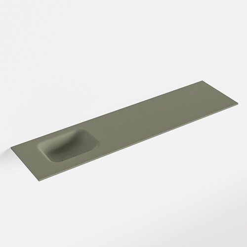LEX Army solid surface inleg wastafel voor toiletmeubel 120cm. Positie wasbak links