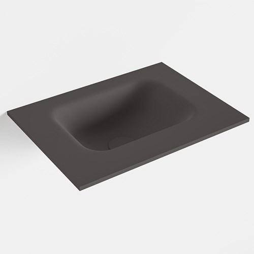 LEX Dark Grey solid surface inleg wastafel voor toiletmeubel 40cm. Positie wasbak midden