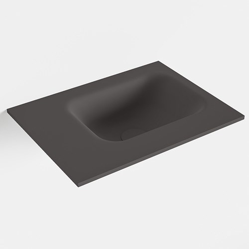 LEX Dark Grey solid surface inleg wastafel voor toiletmeubel 40cm. Positie wasbak rechts