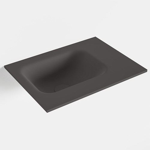 LEX Dark Grey solid surface inleg wastafel voor toiletmeubel 40cm. Positie wasbak links