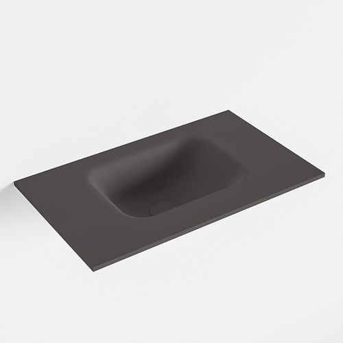 LEX Dark Grey solid surface inleg wastafel voor toiletmeubel 50cm. Positie wasbak midden