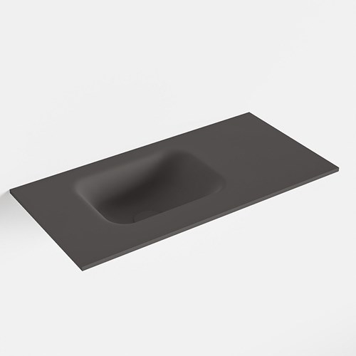 LEX Dark Grey solid surface inleg wastafel voor toiletmeubel 60cm. Positie wasbak links