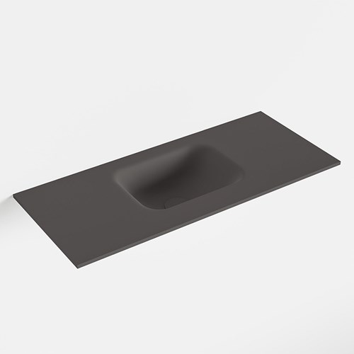 LEX Dark Grey solid surface inleg wastafel voor toiletmeubel 70cm. Positie wasbak midden