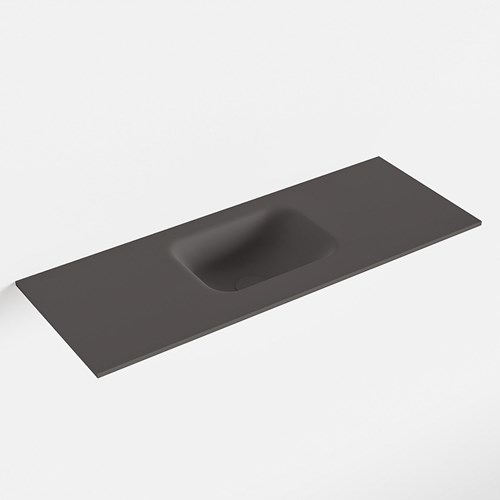 LEX Dark Grey solid surface inleg wastafel voor toiletmeubel 80cm. Positie wasbak midden