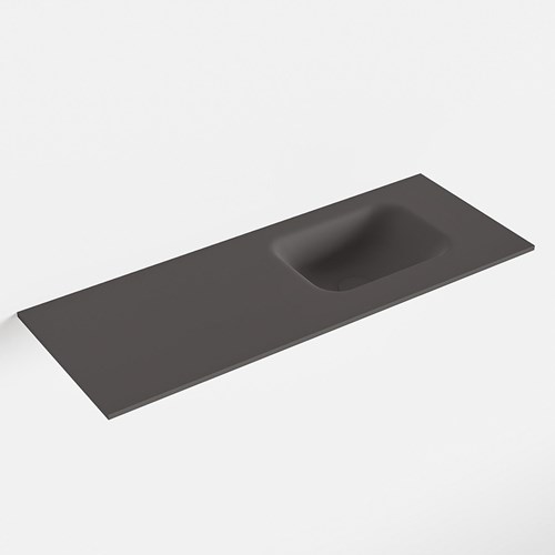 LEX Dark Grey solid surface inleg wastafel voor toiletmeubel 80cm. Positie wasbak rechts