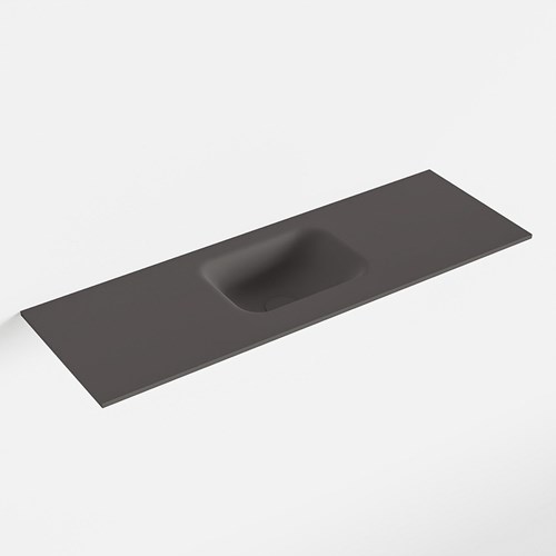 LEX Dark Grey solid surface inleg wastafel voor toiletmeubel 90cm. Positie wasbak midden