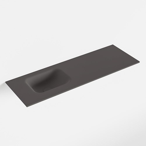 LEX Dark Grey solid surface inleg wastafel voor toiletmeubel 90cm. Positie wasbak links