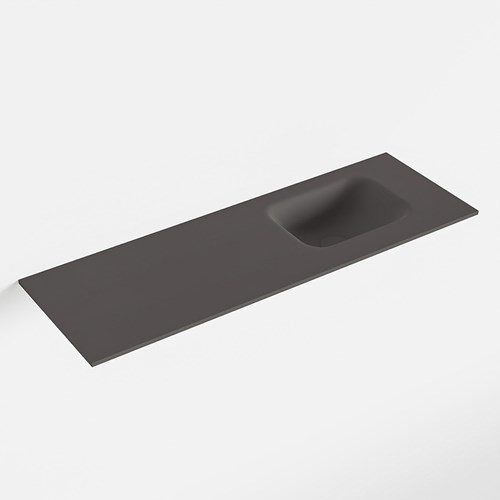 LEX Dark Grey solid surface inleg wastafel voor toiletmeubel 90cm. Positie wasbak rechts