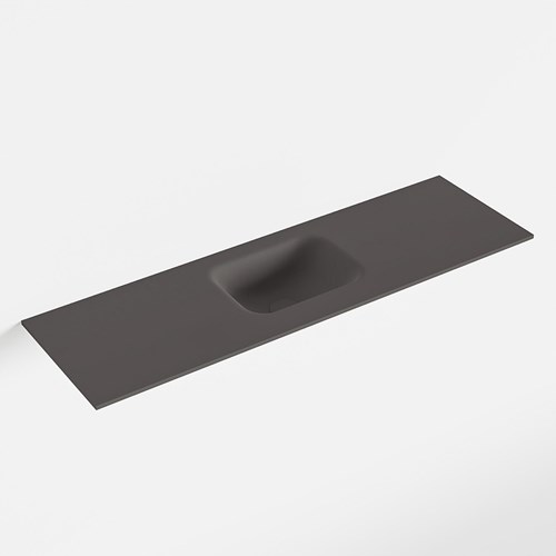 LEX Dark Grey solid surface inleg wastafel voor toiletmeubel 100cm. Positie wasbak midden