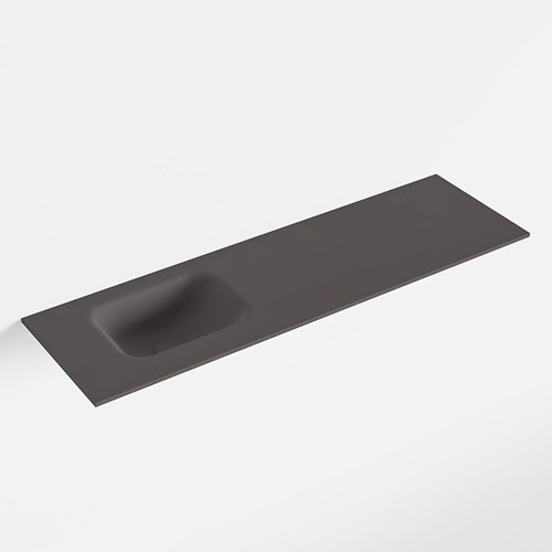 LEX Dark Grey solid surface inleg wastafel voor toiletmeubel 100cm. Positie wasbak links
