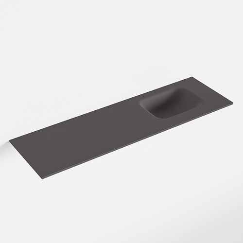 LEX Dark Grey solid surface inleg wastafel voor toiletmeubel 100cm. Positie wasbak rechts
