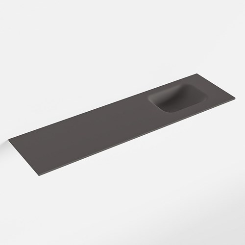 LEX Dark Grey solid surface inleg wastafel voor toiletmeubel 110cm. Positie wasbak rechts