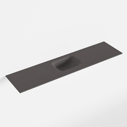 LEX Dark Grey solid surface inleg wastafel voor toiletmeubel 120cm. Positie wasbak midden