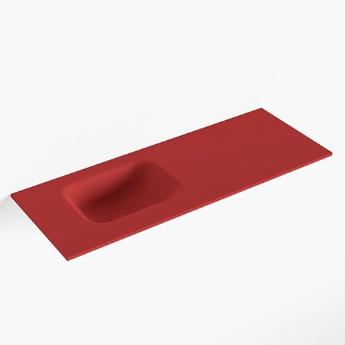 LEX Fire solid surface inleg wastafel voor toiletmeubel 80cm. Positie wasbak links