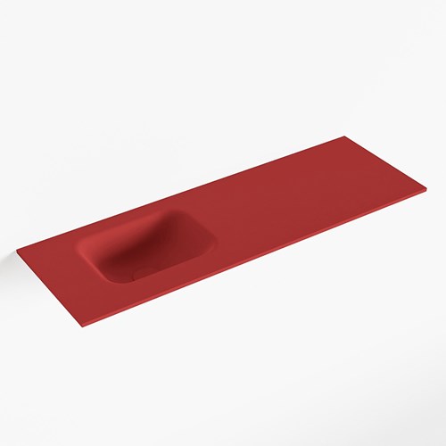 LEX Fire solid surface inleg wastafel voor toiletmeubel 90cm. Positie wasbak links