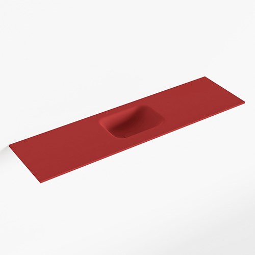 LEX Fire solid surface inleg wastafel voor toiletmeubel 110cm. Positie wasbak midden