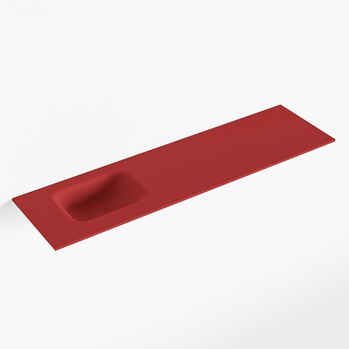 LEX Fire solid surface inleg wastafel voor toiletmeubel 110cm. Positie wasbak links