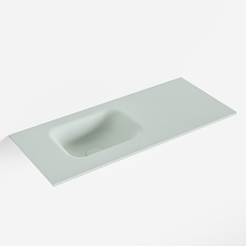 LEX Greey solid surface inleg wastafel voor toiletmeubel 70cm. Positie wasbak links