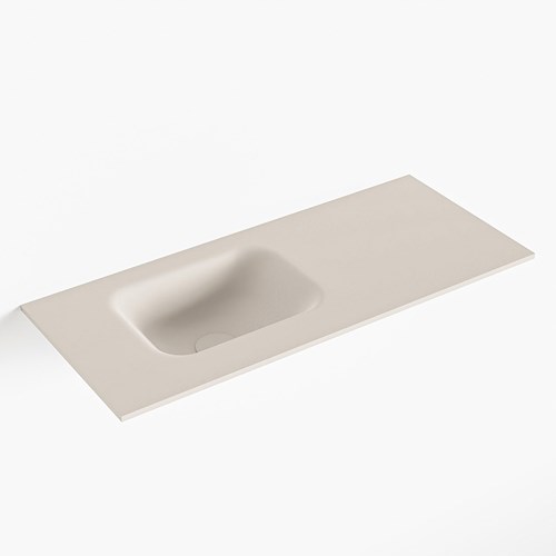 LEX Linen solid surface inleg wastafel voor toiletmeubel 70cm. Positie wasbak links