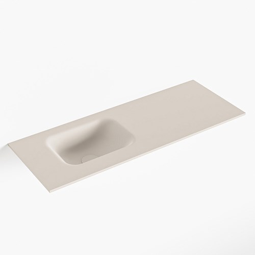 LEX Linen solid surface inleg wastafel voor toiletmeubel 80cm. Positie wasbak links