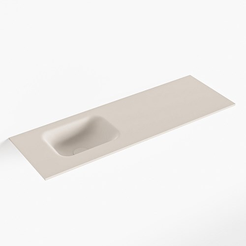 LEX Linen solid surface inleg wastafel voor toiletmeubel 90cm. Positie wasbak links