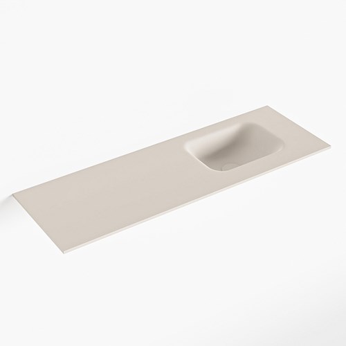 LEX Linen solid surface inleg wastafel voor toiletmeubel 90cm. Positie wasbak rechts