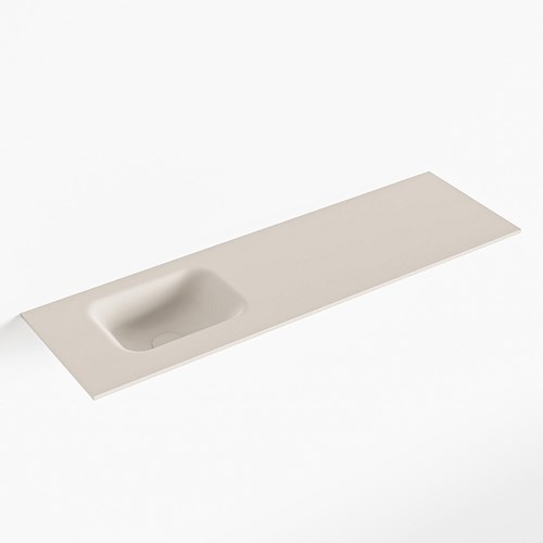 LEX Linen solid surface inleg wastafel voor toiletmeubel 100cm. Positie wasbak links