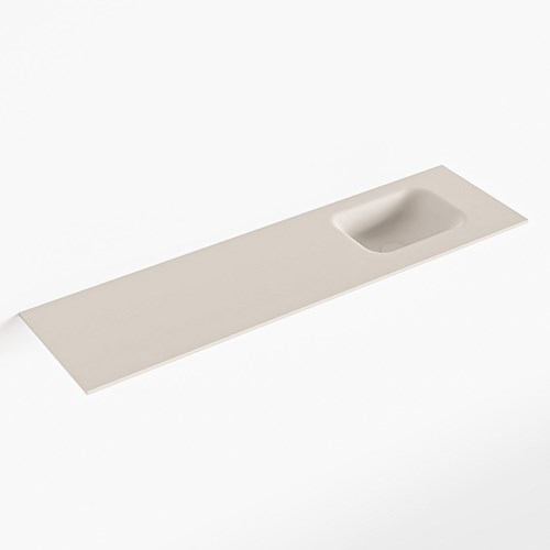 LEX Linen solid surface inleg wastafel voor toiletmeubel 110cm. Positie wasbak rechts