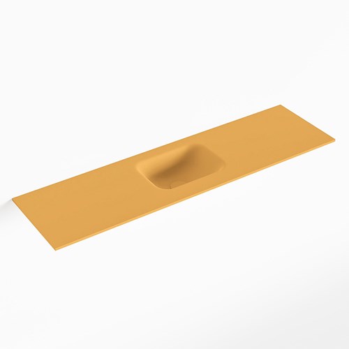 LEX Ocher solid surface inleg wastafel voor toiletmeubel 110cm. Positie wasbak midden