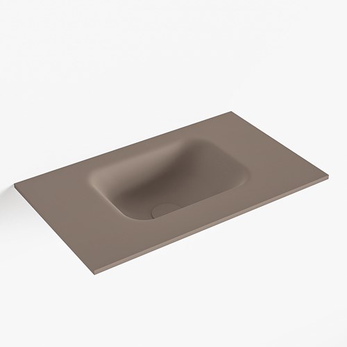 LEX Smoke solid surface inleg wastafel voor toiletmeubel 50cm. Positie wasbak midden