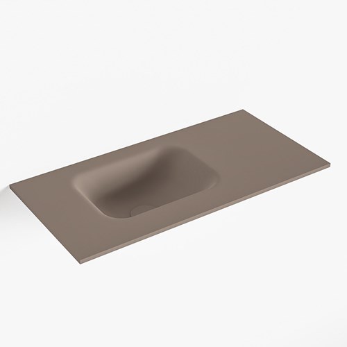 LEX Smoke solid surface inleg wastafel voor toiletmeubel 60cm. Positie wasbak links