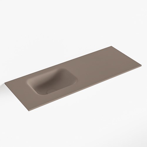 LEX Smoke solid surface inleg wastafel voor toiletmeubel 80cm. Positie wasbak links
