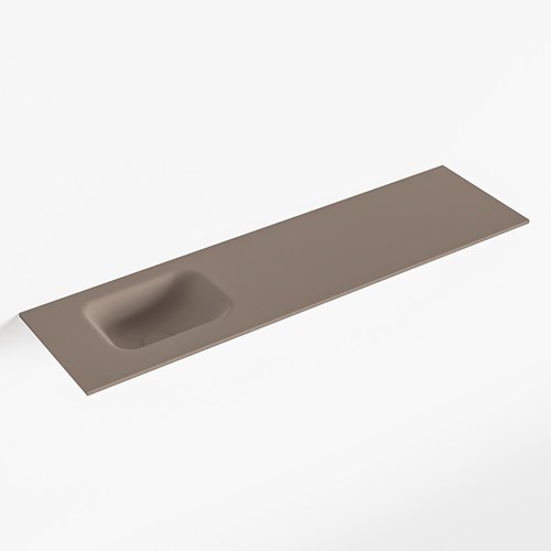 LEX Smoke solid surface inleg wastafel voor toiletmeubel 110cm. Positie wasbak links