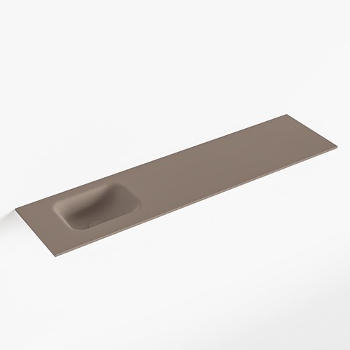 LEX Smoke solid surface inleg wastafel voor toiletmeubel 120cm. Positie wasbak links