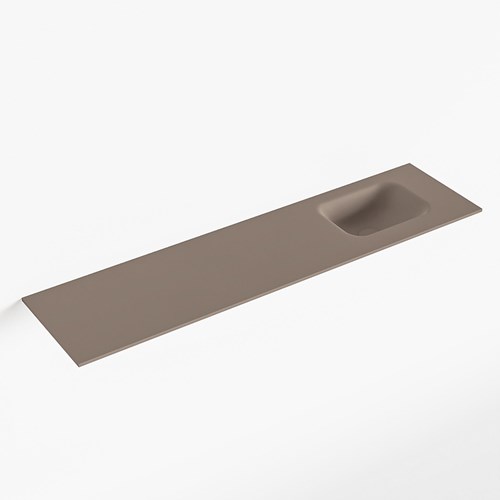 LEX Smoke solid surface inleg wastafel voor toiletmeubel 120cm. Positie wasbak rechts