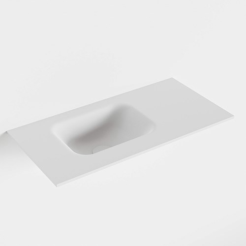 LEX Talc solid surface inleg wastafel voor toiletmeubel 60cm. Positie wasbak links