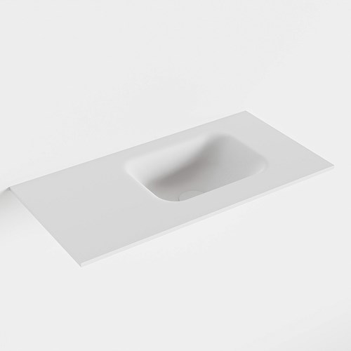 LEX Talc solid surface inleg wastafel voor toiletmeubel 60cm. Positie wasbak rechts