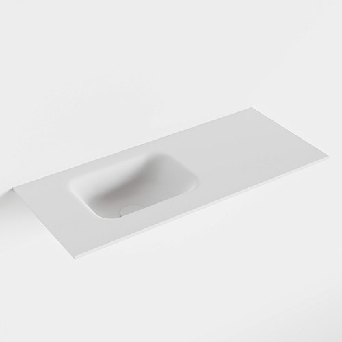 LEX Talc solid surface inleg wastafel voor toiletmeubel 70cm. Positie wasbak links