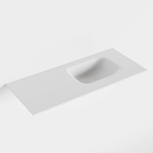 LEX Talc solid surface inleg wastafel voor toiletmeubel 70cm. Positie wasbak rechts