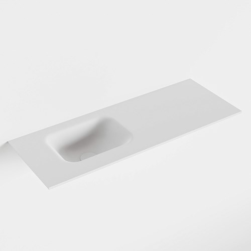 LEX Talc solid surface inleg wastafel voor toiletmeubel 80cm. Positie wasbak links